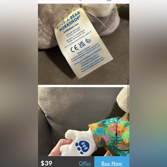 Build A Bear Bugs Bunny Plush 23” Tall w/ Hawaiian shirt Warner bro 100 anniv - Picture 5 of 5